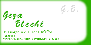 geza blechl business card